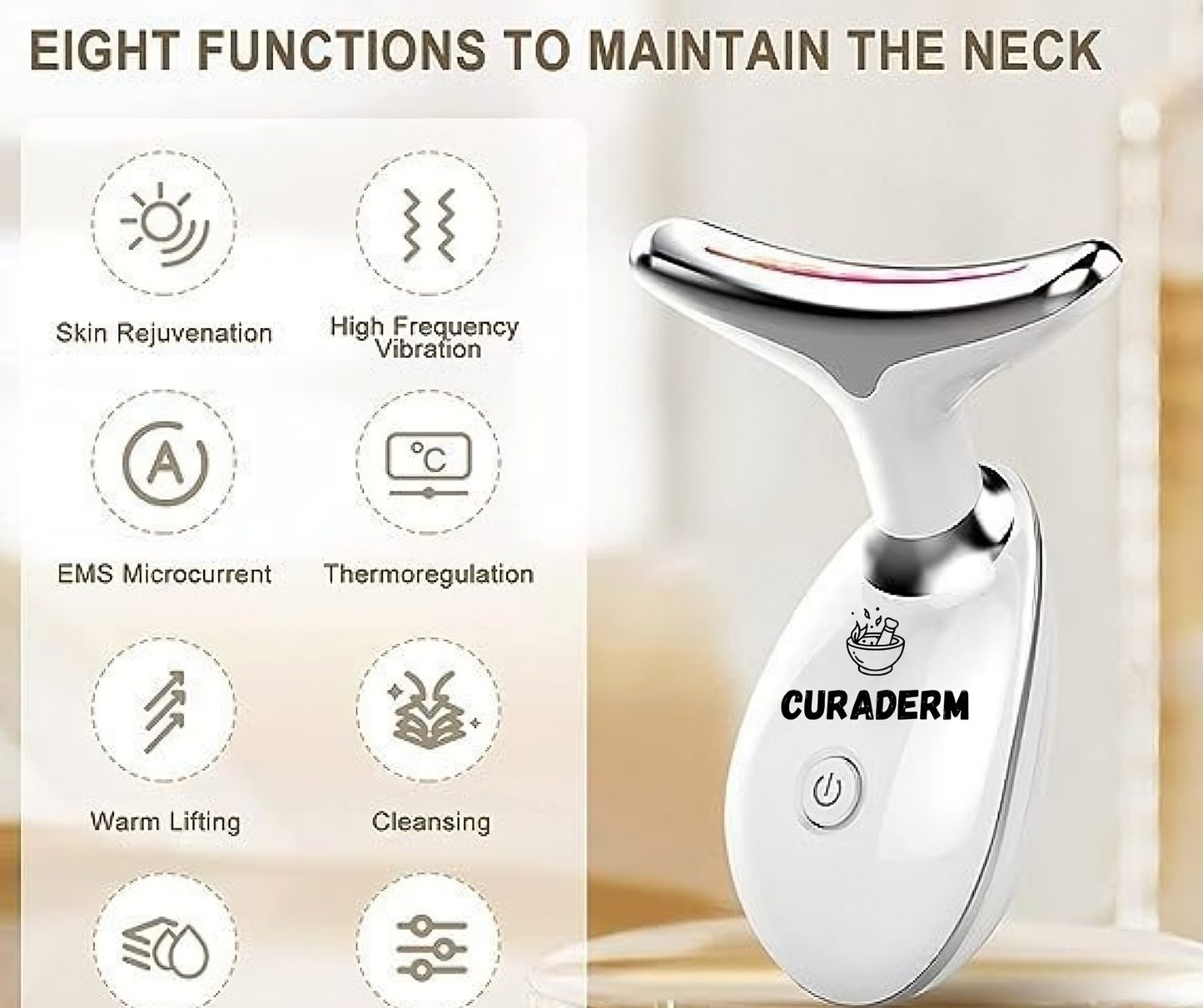 Skin Lift Electric Facial & Neck Massager .| LED Powered Face Massager For Facial At Home